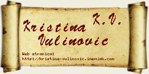 Kristina Vulinović vizit kartica